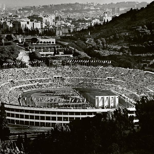 Crowded stadium during the 1960 Olympic Games in Rome