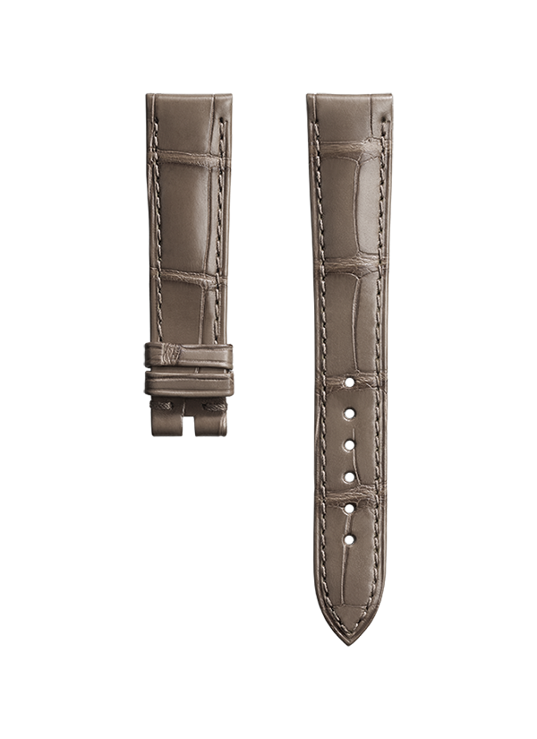 Two-piece strap Taupe brown alligator leather strap with pin buckle - 032CUZ004800