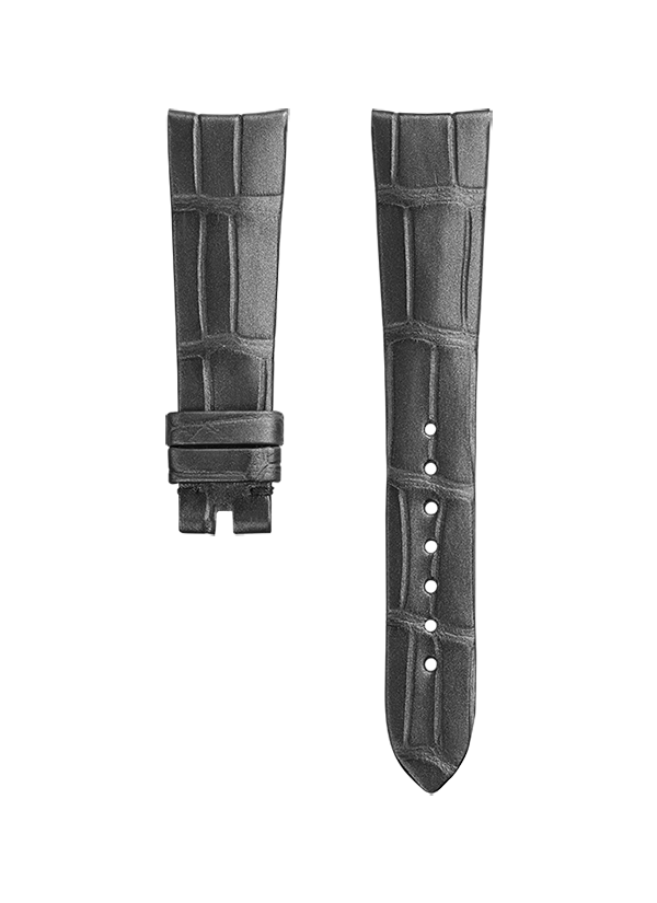 Two-piece strap Grey alligator leather strap with pin buckle - 032CUZ009872