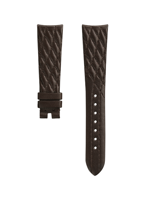 Two-piece strap Brown leather strap with pin buckle - 032CUZ011288