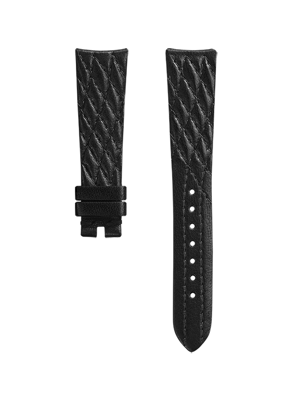 Two-piece strap Black leather strap with pin buckle - 032CUZ011300
