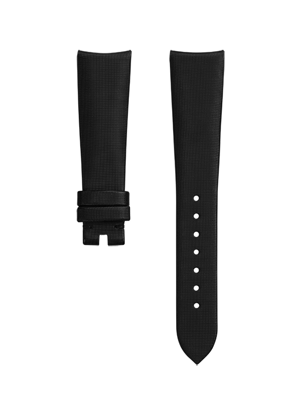Two-piece strap Technological‑satin black strap with pin buckle - 032CWZ010000