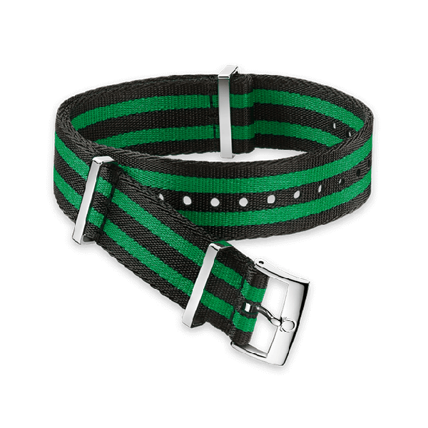 NATO strap Polyamide, black and green - 031CWZ008803