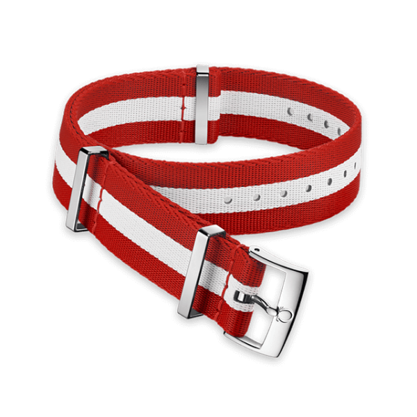 NATO strap Polyamide, red and white - 031CWZ010624