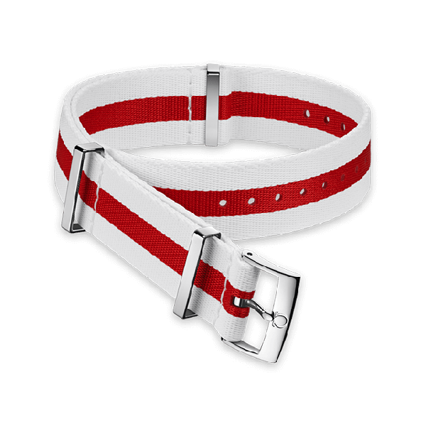 NATO strap Polyamide, red and white - 031CWZ010640