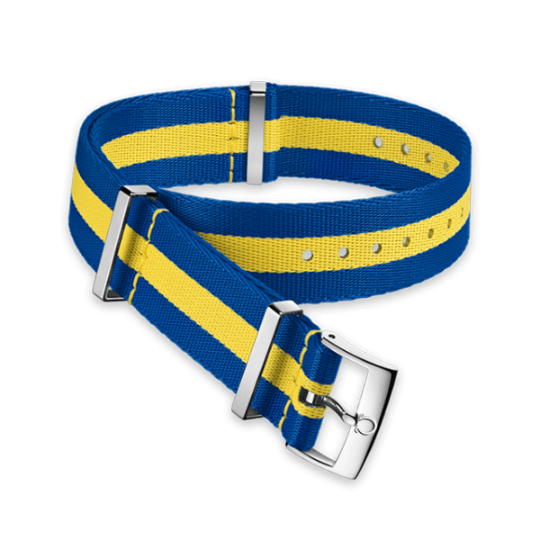 NATO strap Polyamide, blue and yellow - 031CWZ010660
