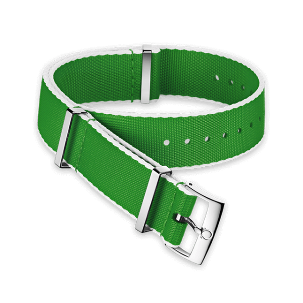 NATO strap Polyamide, green and white - 031CWZ010714