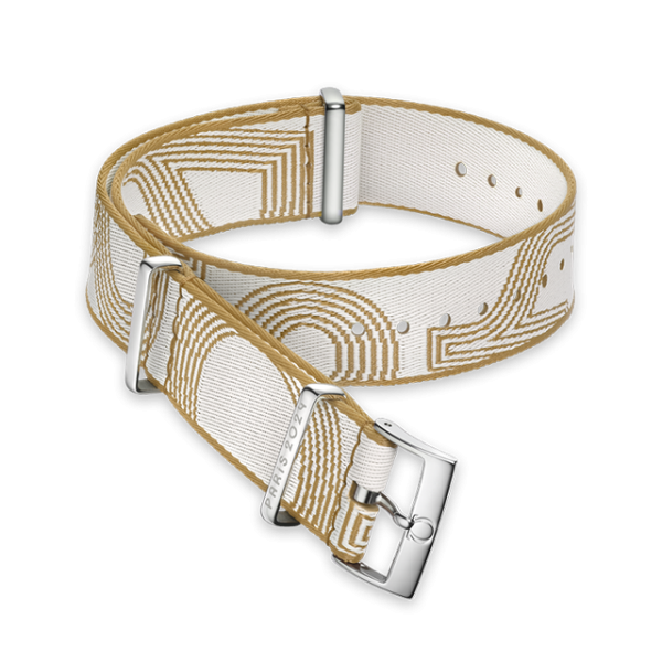 NATO strap Polyamide, yellow and white - 031Z019139