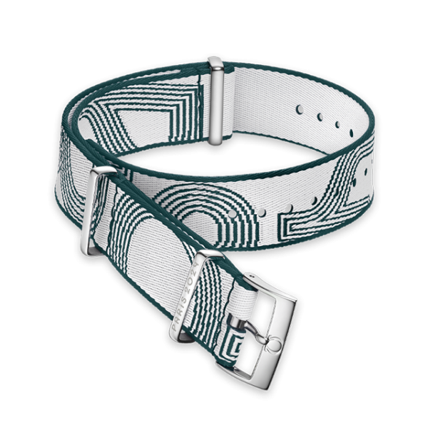 NATO strap Polyamide, green and white - 031Z019140