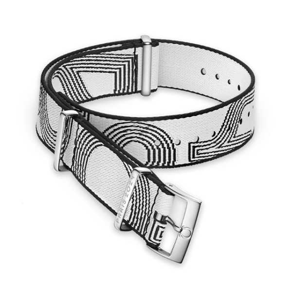 NATO strap Polyamide, black and white - 031Z019141