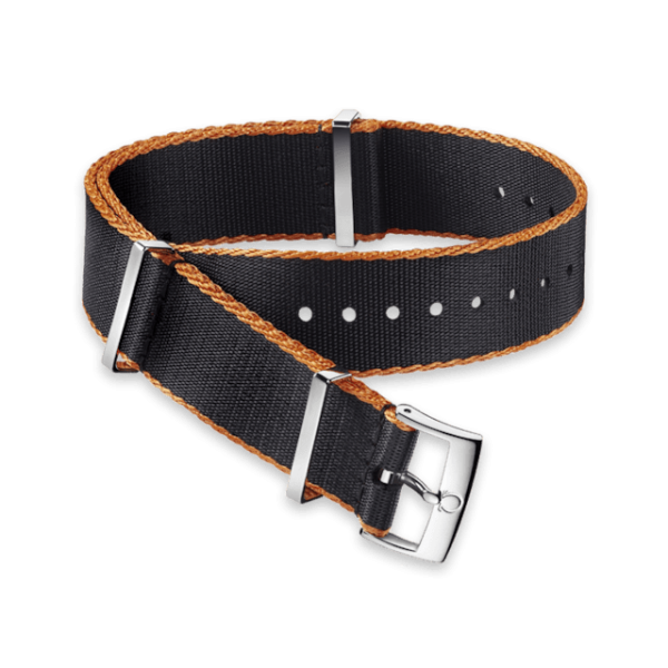 NATO strap Polyamide, black orange bordered - 031ZSZ002046