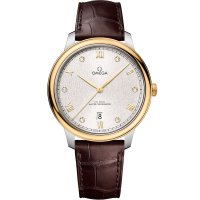 40 mm, steel - yellow gold on leather strap
