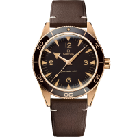 41 mm, Bronze gold on leather strap