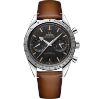 40.5 mm, steel on leather strap