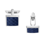 Omega Aqua 袖扣, 海藍色橡膠, 不銹鋼 - C92STA0509005