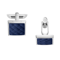 Omega Aqua 袖扣, 海藍色橡膠, 不銹鋼 - C92STA0509005