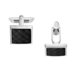 Omega Aqua 袖扣, 黑色橡膠, 不銹鋼 - C92STA0509705