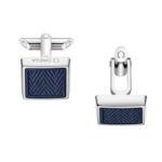 Omega Aqua 袖扣, 藍色橡膠, 不銹鋼 - CA05ST0000405