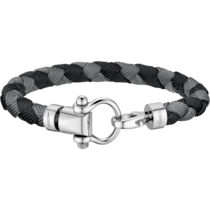 Omega Aqua 手鏈/手鐲/手帶, 黑色及灰色編織尼龍, 不銹鋼 - BA02CW0000103