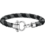 Omega Aqua Sailing bracelet in stainless steel, black and grey braided nylon - BA05CW0000103