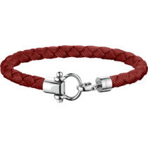 Omega Aqua Bracelet, Stainless steel, Terracotta braided nylon - BA05CW00001R2