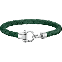 Omega Aqua Sailing bracelet in stainless steel and green braided nylon - BA05CW00005R2