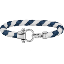 Omega Aqua Sailing Bracelet, Stainless steel, White and dark blue braided nylon - BA05CW0000703