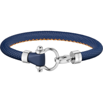 Omega Aqua Sailing手帶-不銹鋼⁠、橙色縫線深藍色格紋橡膠 - BA05ST0000303