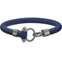 Omega Aqua Sailing bracelet in brushed titanium and blue structured rubber with blue stitching - BA05TI0000203