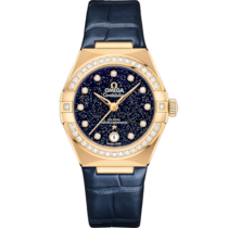 Constellation 29 mm, yellow gold on leather strap - 131.58.29.20.53.001