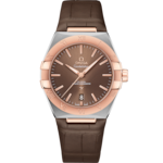 Constellation 39 mm, steel - Sedna™ gold on leather strap - 131.23.39.20.13.001
