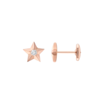 星座系列 耳環, 18K紅金, 鑽石 - EA01BG0100205