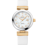 De Ville 34 mm, steel - yellow gold on leather strap - 425.22.34.20.55.003