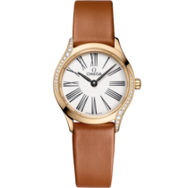 De Ville Mini Trésor 26 mm, Moonshine™ gold on leather strap - 428.57.26.60.04.004