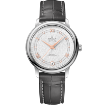 De Ville Prestige 32.7 mm, steel on leather strap - 424.13.33.20.52.001