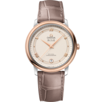 De Ville Prestige 36.8 mm, steel - red gold on leather strap - 424.23.37.20.09.001