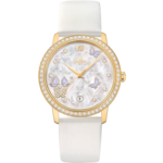 De Ville 36.8 mm, yellow gold on leather strap - 424.57.37.20.55.001