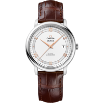 De Ville Prestige 39.5 mm, steel on leather strap - 424.13.40.20.02.002