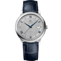 De Ville Prestige 39.5 mm, steel on leather strap - 424.13.40.20.02.003