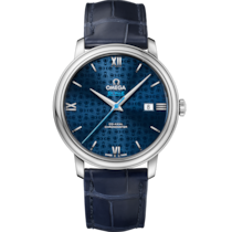 De Ville Prestige 39.5 mm, steel on leather strap - 424.13.40.20.03.003