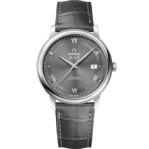 De Ville Prestige 39.5 mm, steel on leather strap - 424.13.40.20.06.001