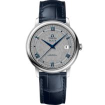 De Ville Prestige 39.5 mm, steel on leather strap - 424.13.40.20.06.002