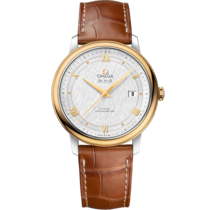 De Ville 39.5 mm, steel - yellow gold on leather strap - 424.23.40.20.02.001