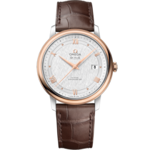 De Ville 39.5 mm, steel - red gold on leather strap - 424.23.40.20.02.002