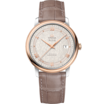 De Ville 39.5 mm, steel - red gold on leather strap - 424.23.40.20.02.003