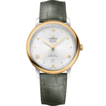 De Ville 39.5 mm, steel - yellow gold on leather strap - 424.23.40.20.02.004