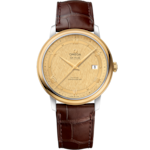 De Ville 39.5 mm, steel - yellow gold on leather strap - 424.23.40.20.08.001