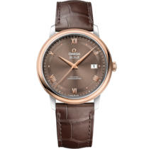 De Ville Prestige 39.5 mm, steel - red gold on leather strap - 424.23.40.20.13.001