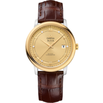 De Ville 39.5 mm, steel - yellow gold on leather strap - 424.23.40.20.58.001