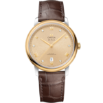 De Ville 39.5 mm, steel - yellow gold on leather strap - 424.23.40.20.58.002